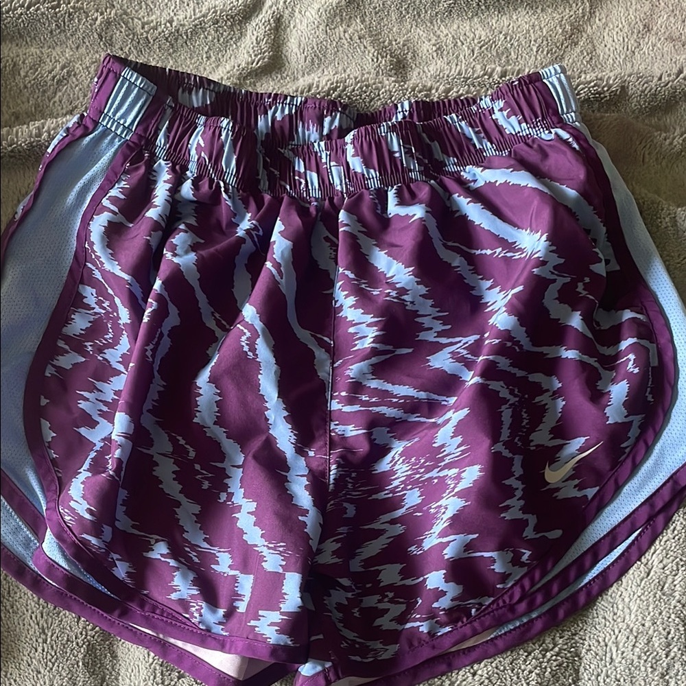 Nike Purple and White Athletic Shorts
